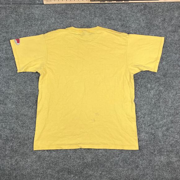 Nike T-Shirt Mens XL Yellow Vintage Logo Graphic Tee Embroidered Patch - Picture 6 of 8